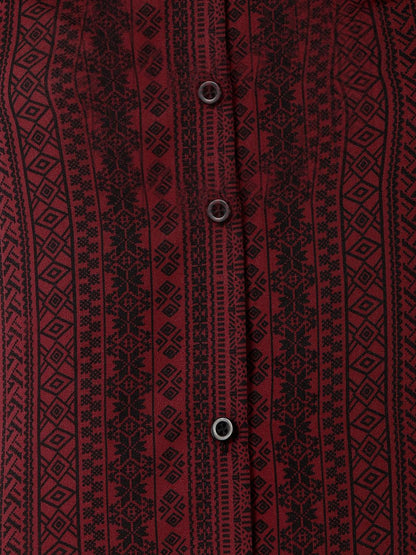 Znx Women Maroon Printed Shirt - Znxclothing