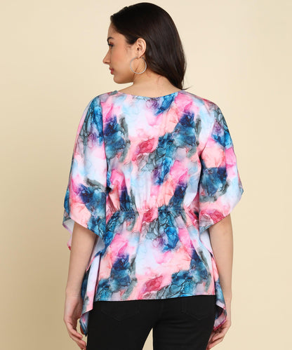 Multi Color Ombre Printed Kaftan Top - Znxclothing