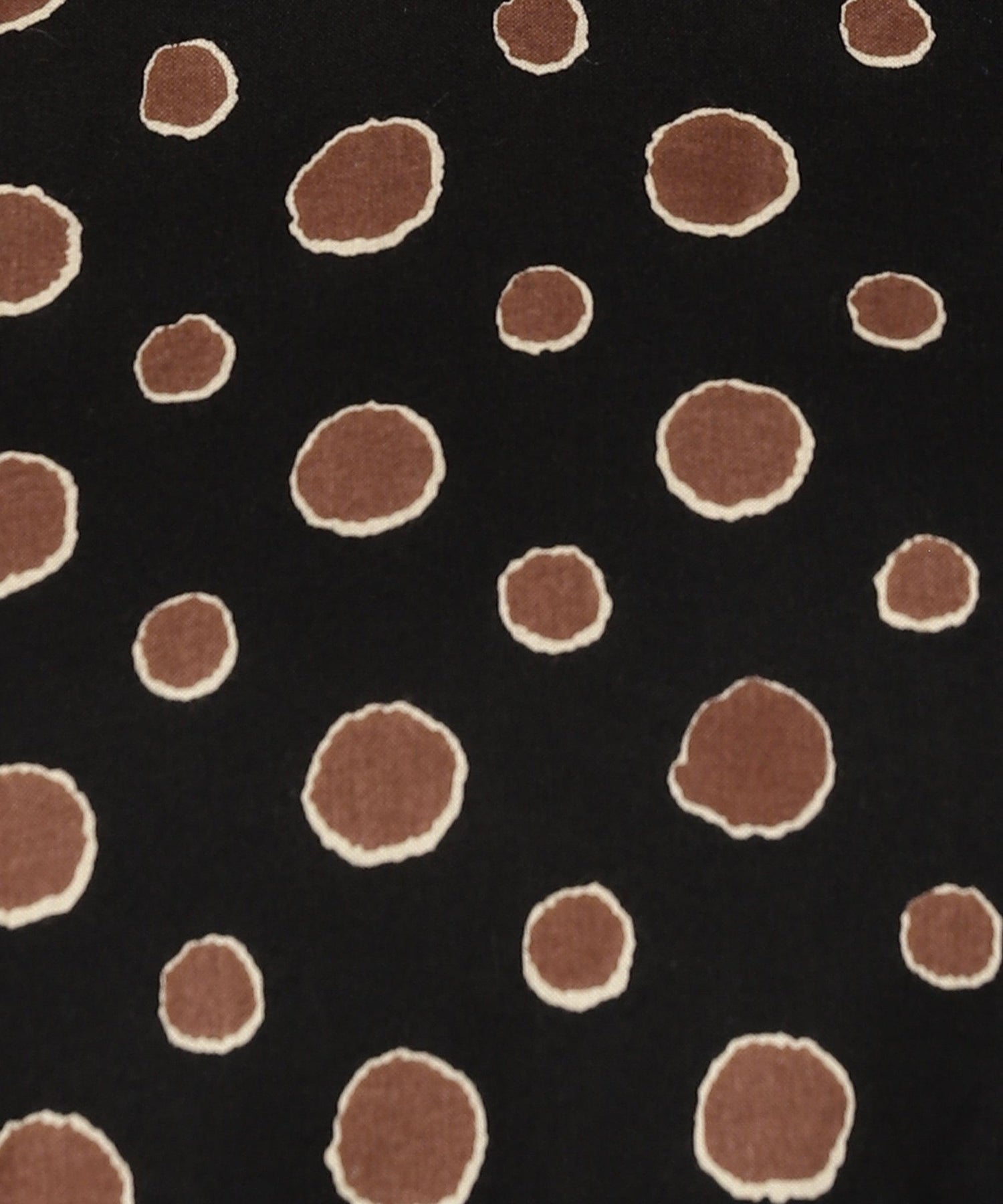 ZNX Women Brown Polka Printed Black Top - Znxclothing