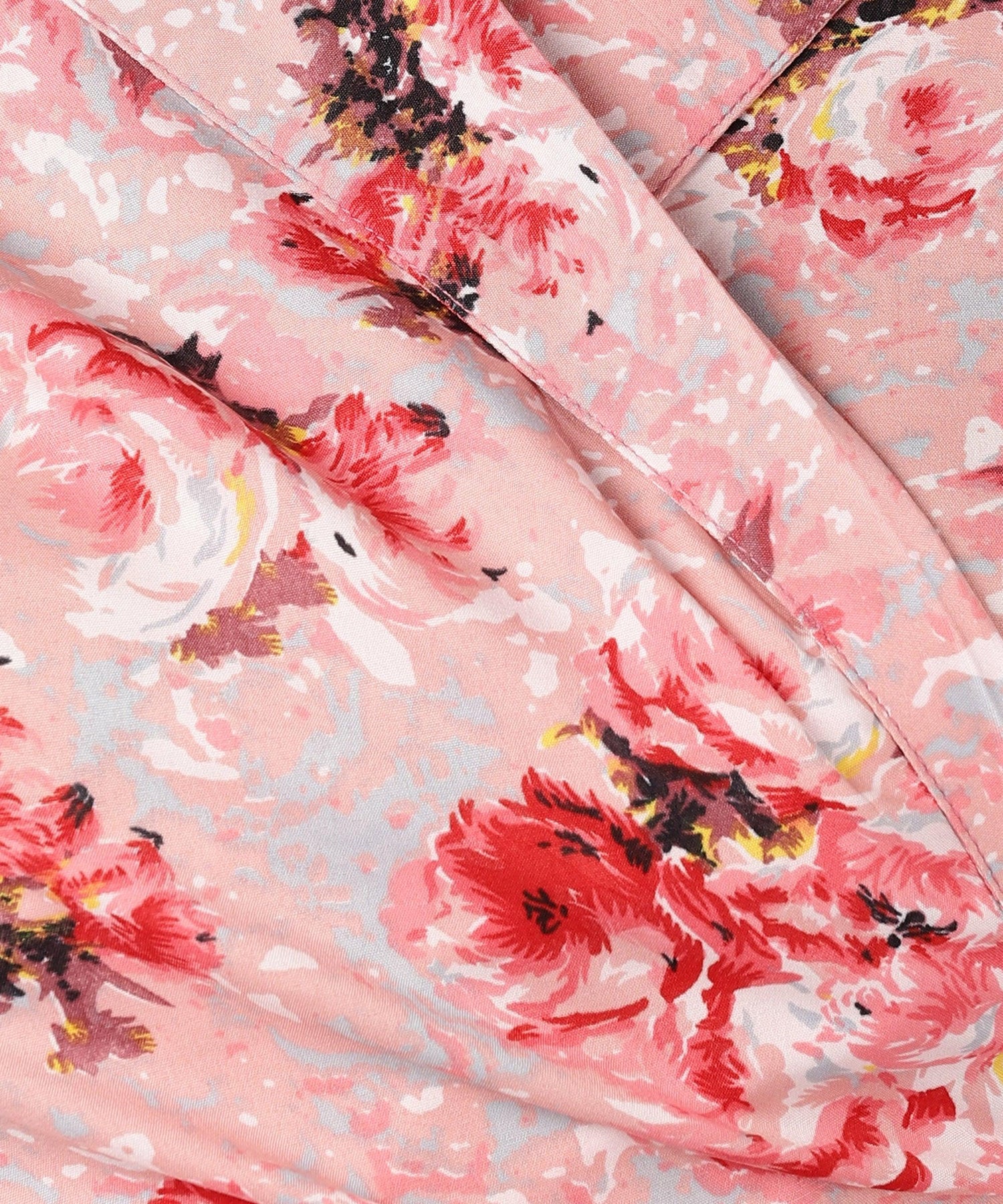 Znx Women Pink Floral Printed Wrap Top - Znxclothing
