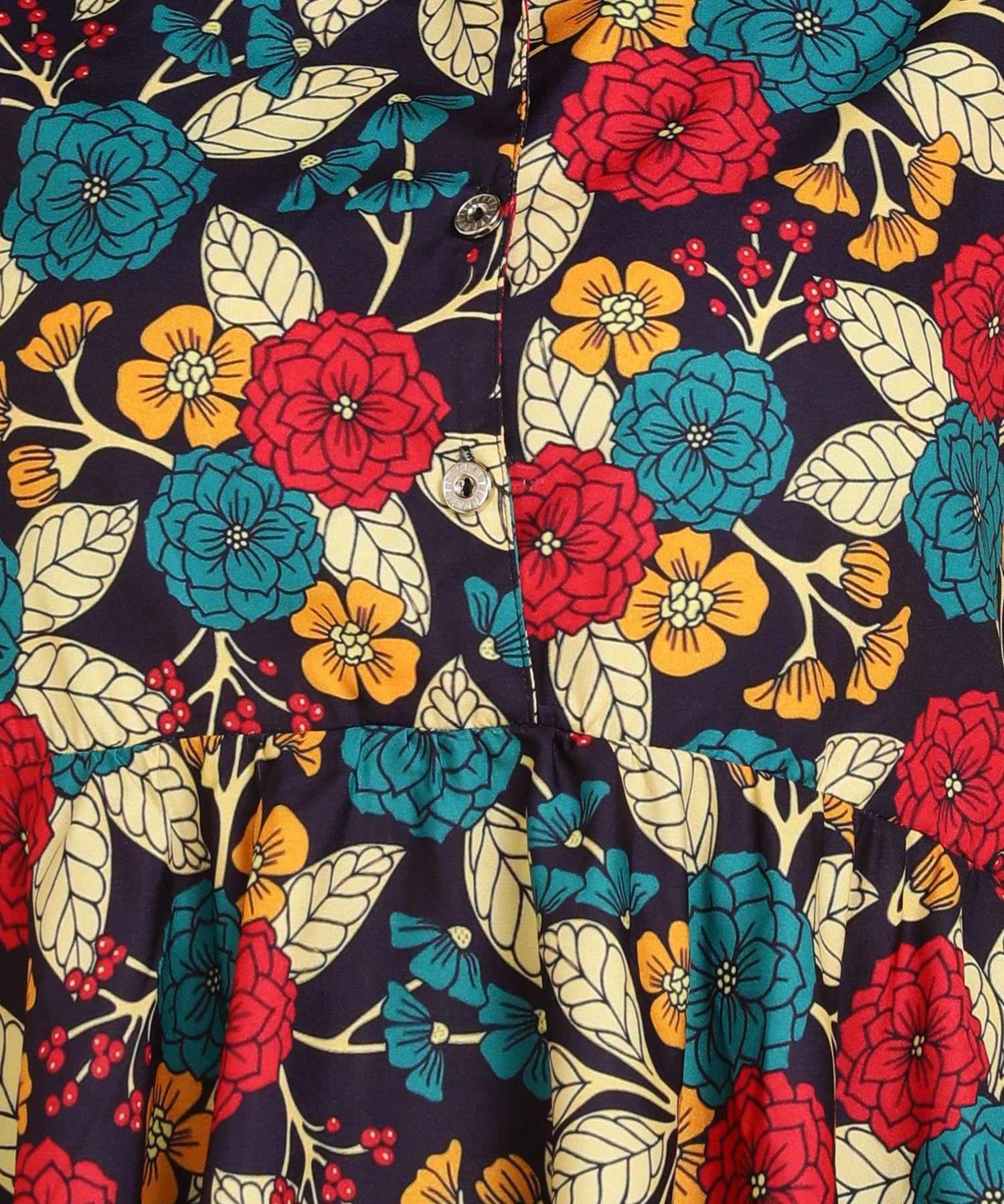 Multicolor Floral Printed Long Top - Znxclothing