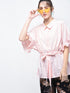 Concealed Placket Front Knot Top - Znxclothing