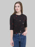 Solid Black half sleeve Top - Znxclothing