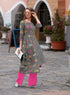 Kajal Style Printed Grey Cotton Kurti - Znxclothing