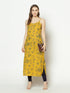 Znx Women Yellow Floral Printed  Straight Kurta - Znxclothing