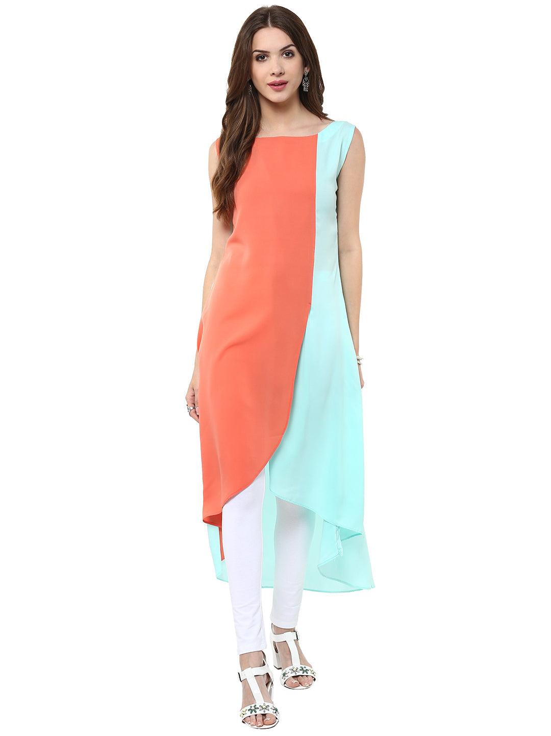 Designer A-line crepe kurti - Znxclothing