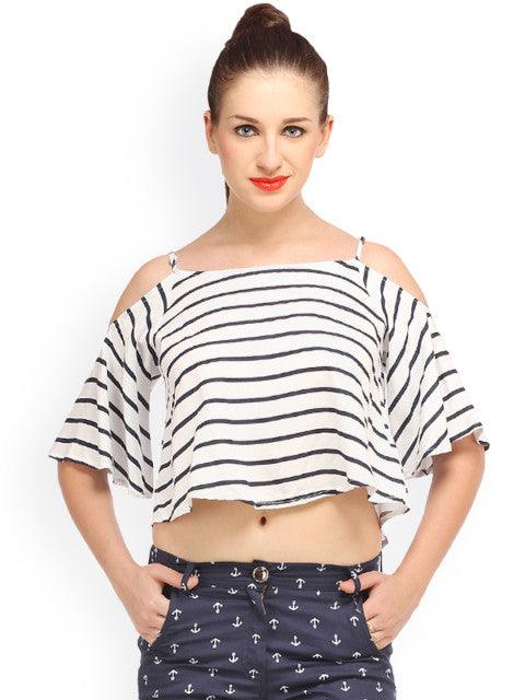 Women WHITE &amp; BLACK Top - Znxclothing