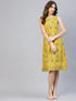 Yellow Gold Printed Shift Dress (Fully Stitched) - Znxclothing