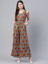 Olive Brown & Red Printed Basic Jumpsuit (Fully Stitched) - Znxclothing