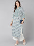 Women Floral Printer White Kurta - Znxclothing