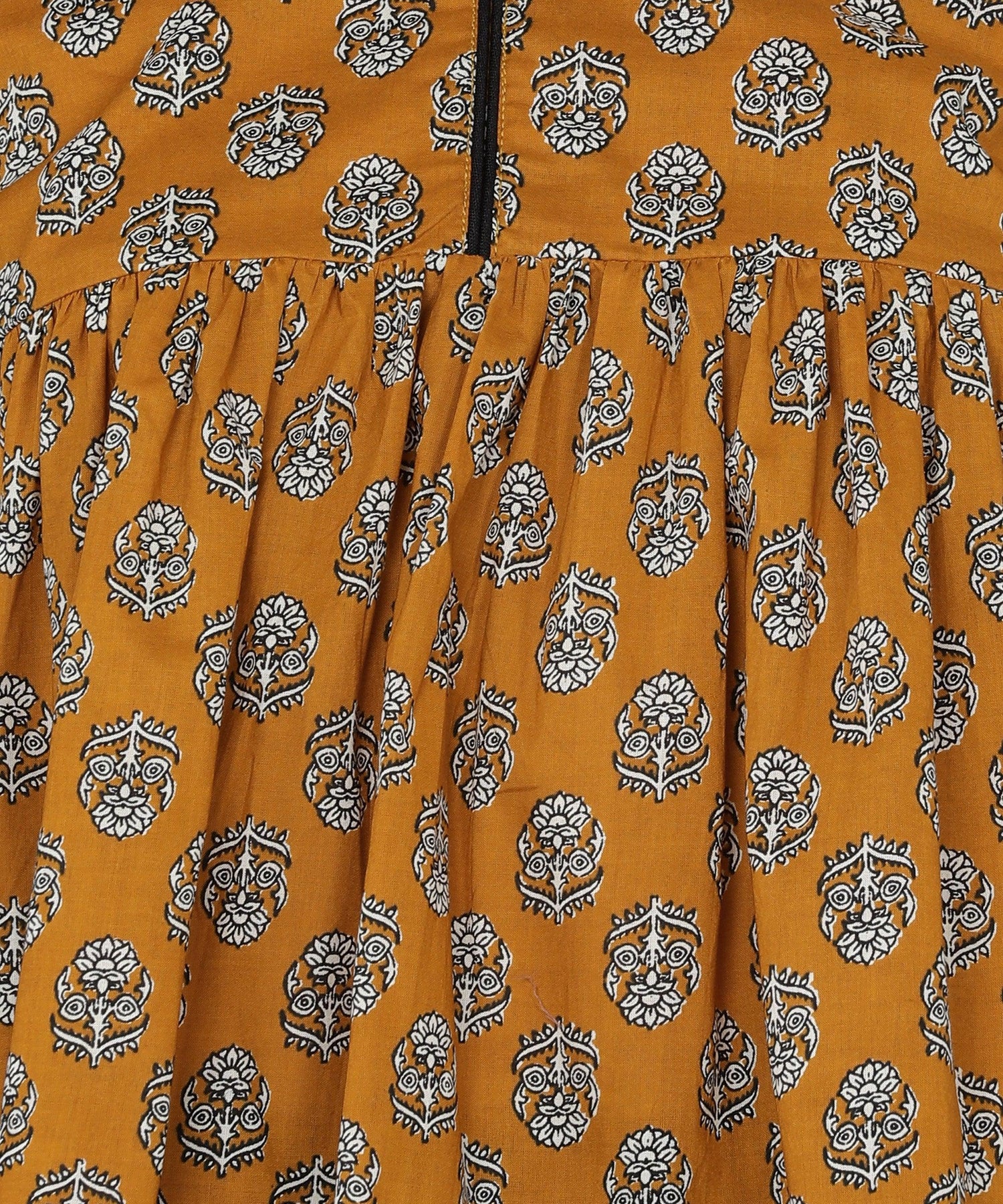 Floral Printed Mustard Top - Znxclothing