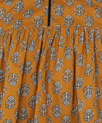 Floral Printed Mustard Top - Znxclothing