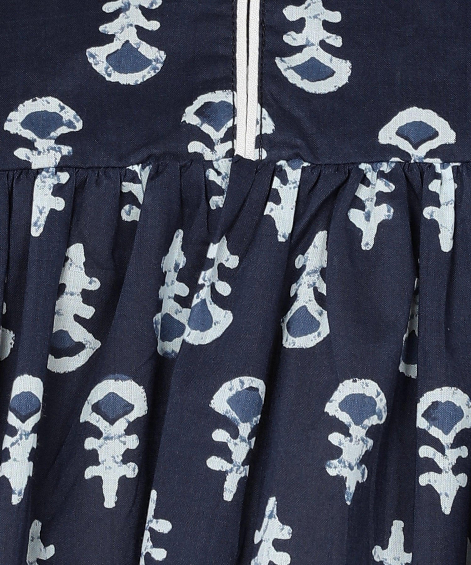 Floral Printed Indigo Blue Top - Znxclothing