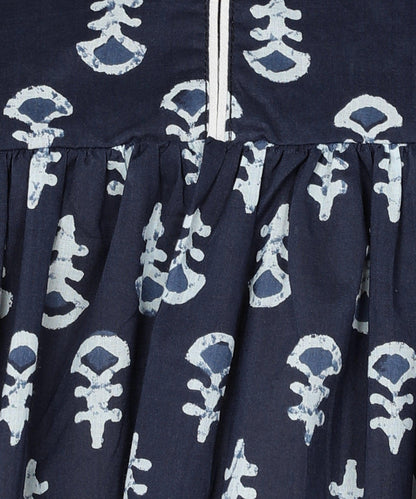 Floral Printed Indigo Blue Top - Znxclothing
