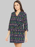 Blue duck print dress - Znxclothing