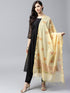 Yellow & Red Hand Block Printed Dupatta - Znxclothing