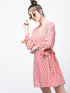 Tie-Knot Detail Floral Wrap Dress - Znxclothing
